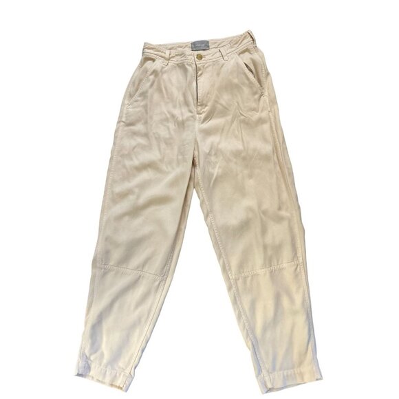 FRAME High-Rise Casual Pants Cream Color 4 Pockets Size 2 - Picture 4 of 10